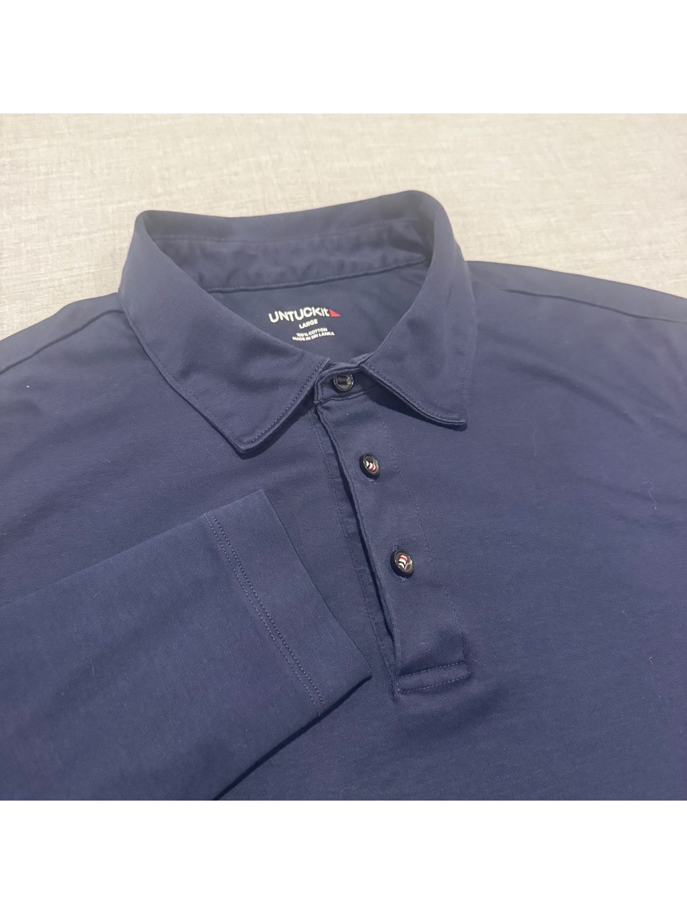 UNTUCKit Men’s Long Sleeve Polo Shirt Blue Size L Button Front Casual [COPY]